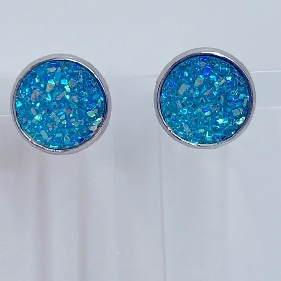 🖤Pick Any 3 for $12🖤 Faux Druzy Stud Stainless Steel Earrings - Picture 1 of 7